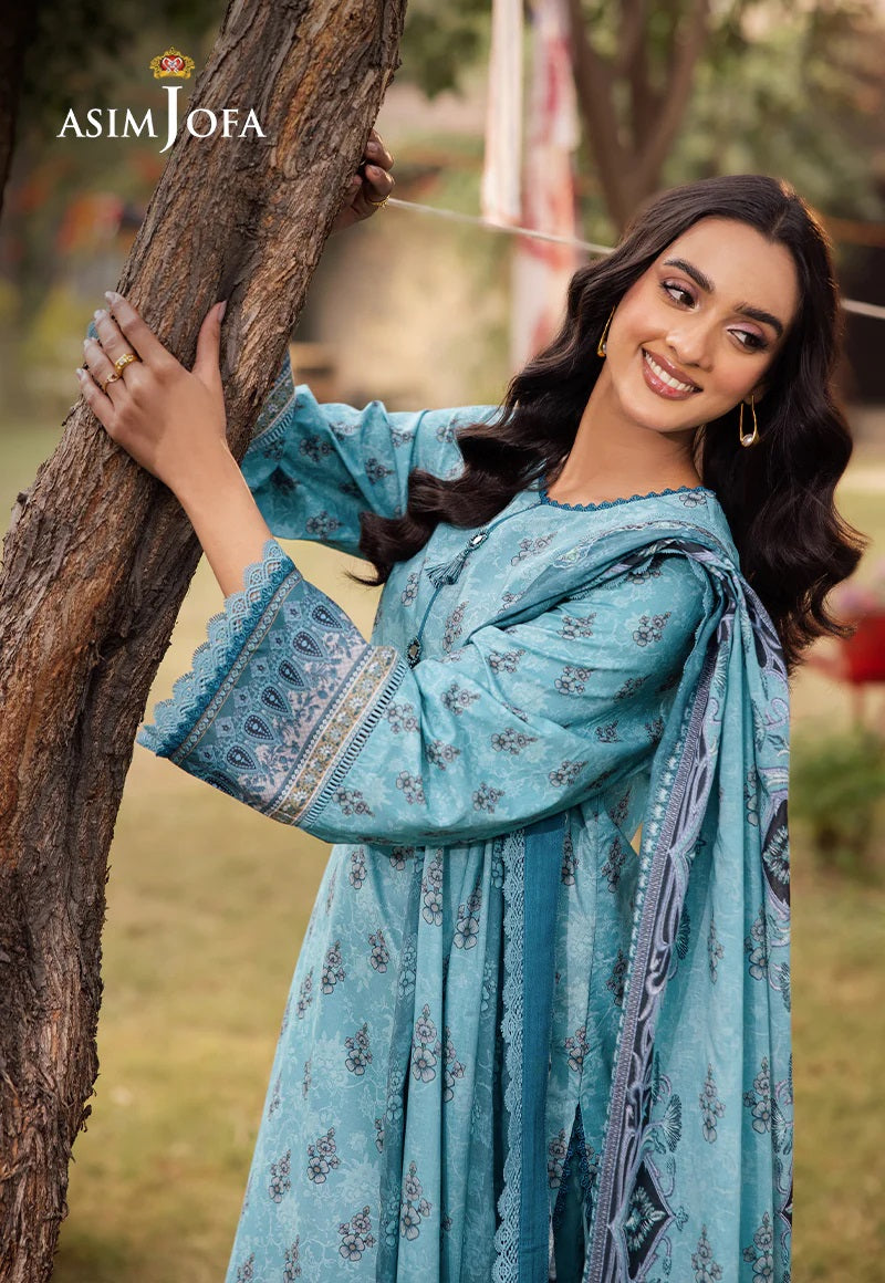 Asim Jofa Essential Printed Lawn 3 Piece Unstitched Dress - AJUBJ-46 Summer Collection