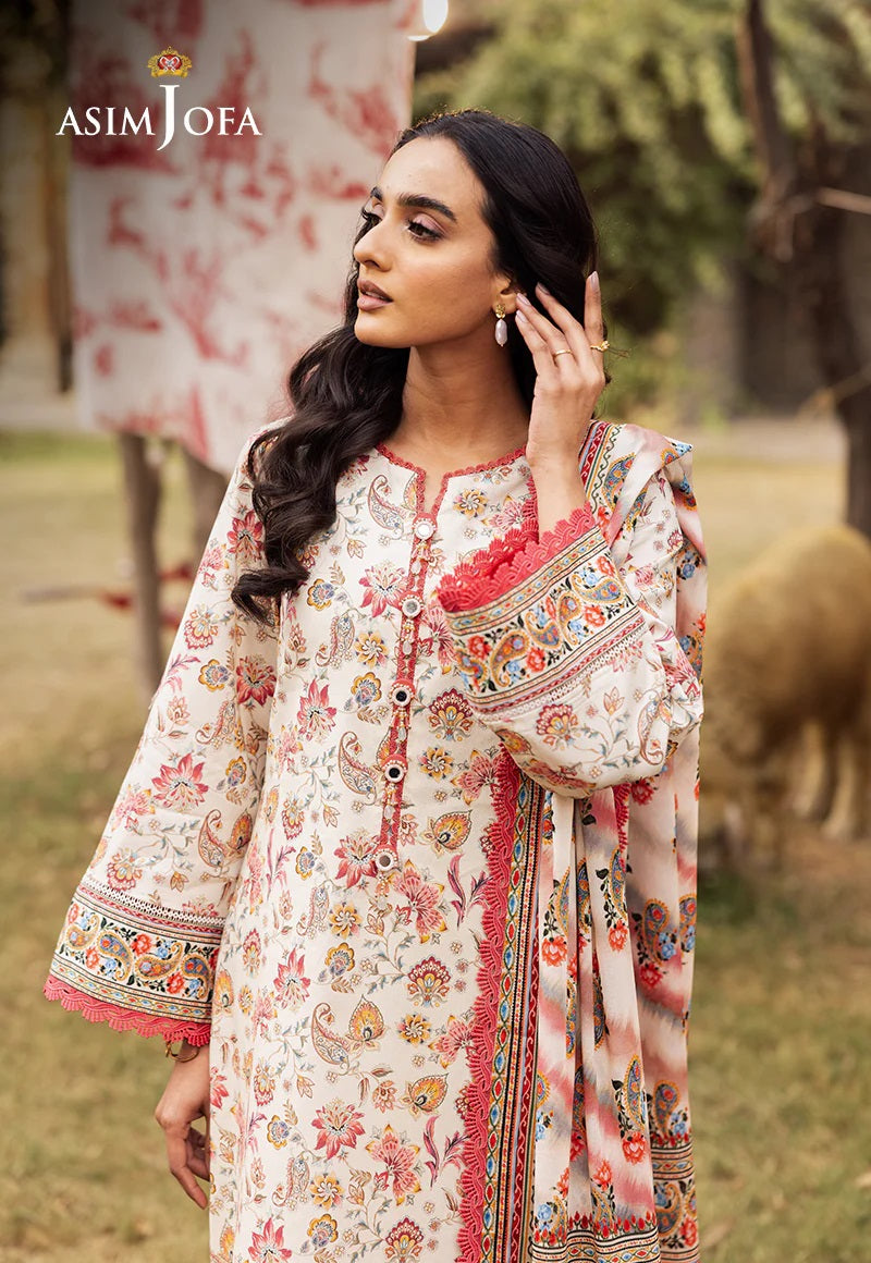 Asim Jofa Essential Printed Lawn 3 Piece Unstitched Dress - AJUBJ-50 Summer Collection