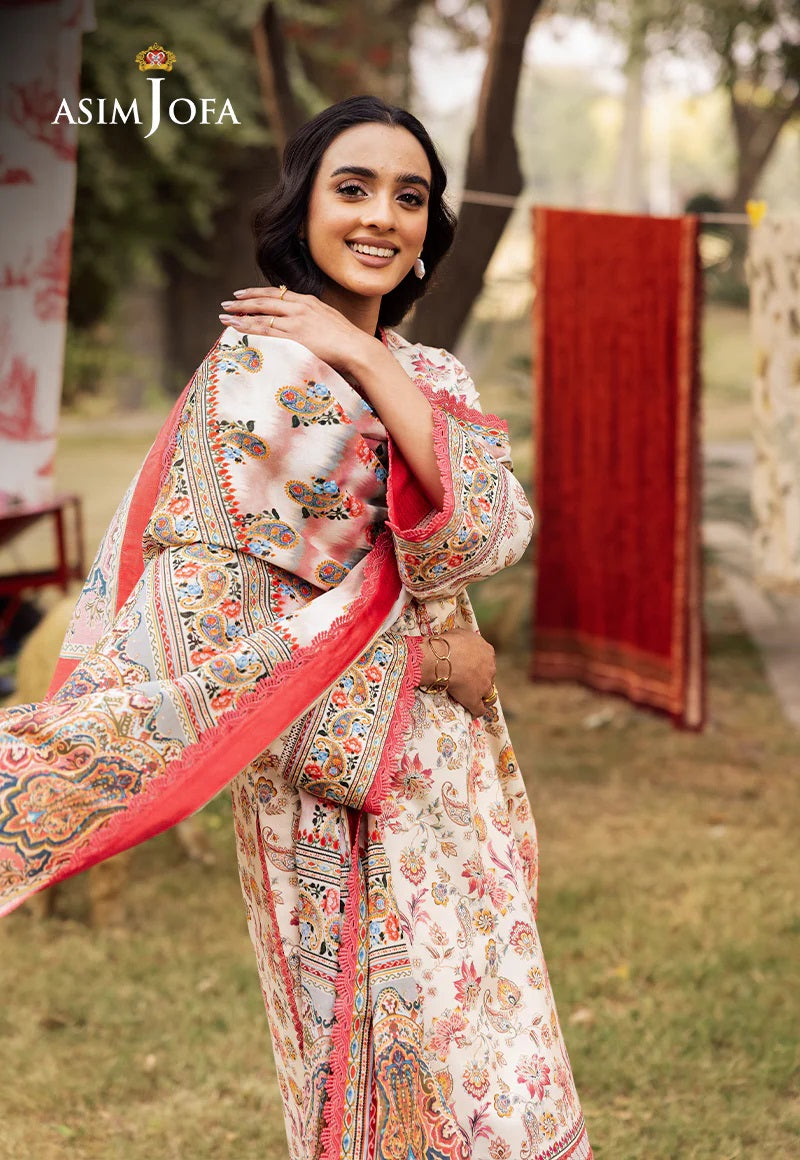 Asim Jofa Essential Printed Lawn 3 Piece Unstitched Dress - AJUBJ-50 Summer Collection