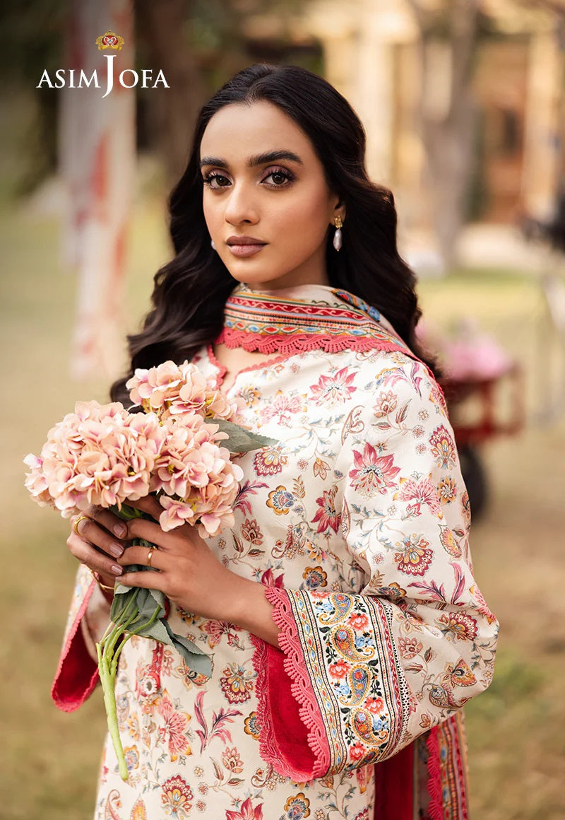 Asim Jofa Essential Printed Lawn 3 Piece Unstitched Dress - AJUBJ-50 Summer Collection