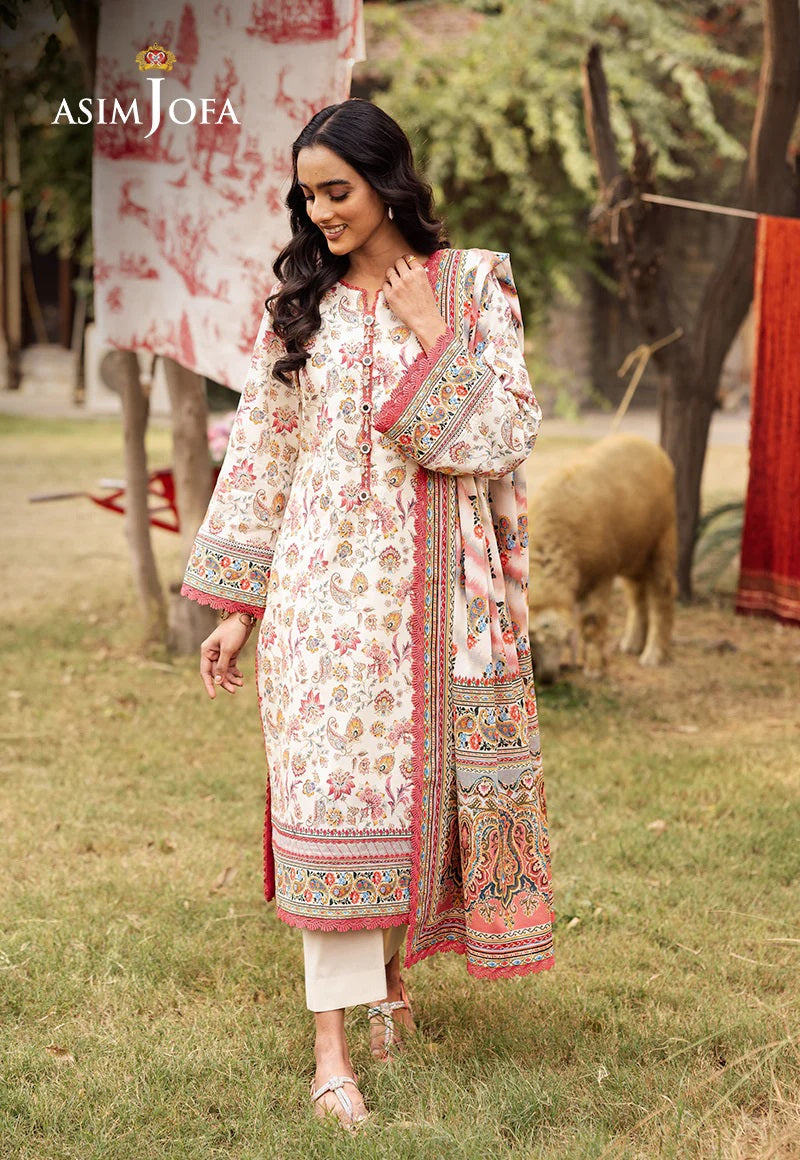 Asim Jofa Essential Printed Lawn 3 Piece Unstitched Dress - AJUBJ-50 Summer Collection