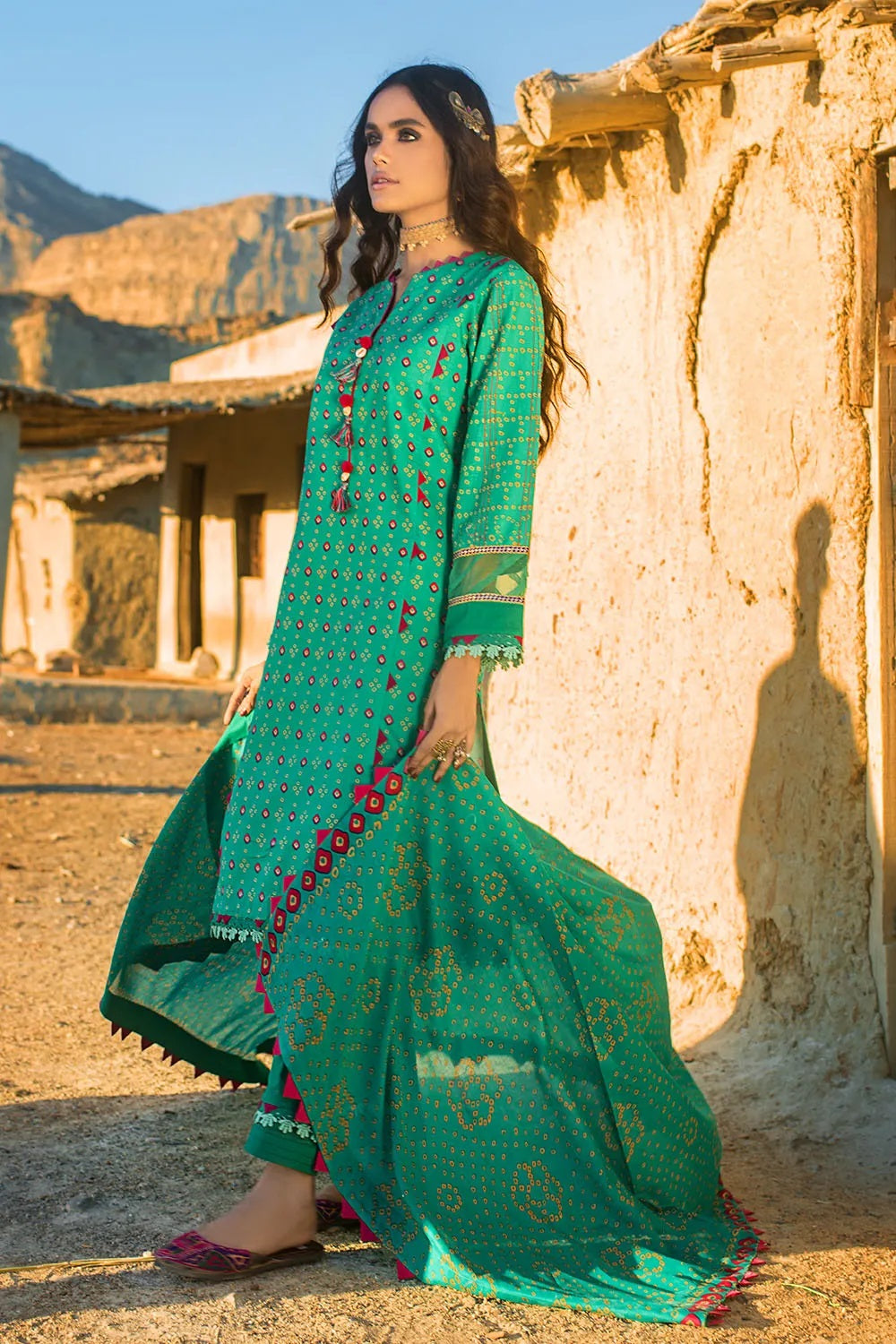 Gul Ahmed Digital Printed Chunri Lawn Unstitched 3 Piece Suit - CL 1282B