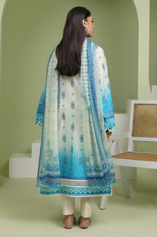 Zellbury 2pc Embroidered Lawn Shirt Dupatta - WUS24E21694 Unstitched