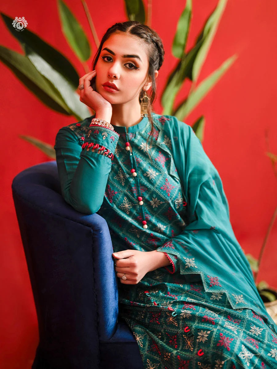 BELLA BREEZ EMBROIDERED LAWN UNSTITCHED 3 PIECE SUIT - GBB2401A10