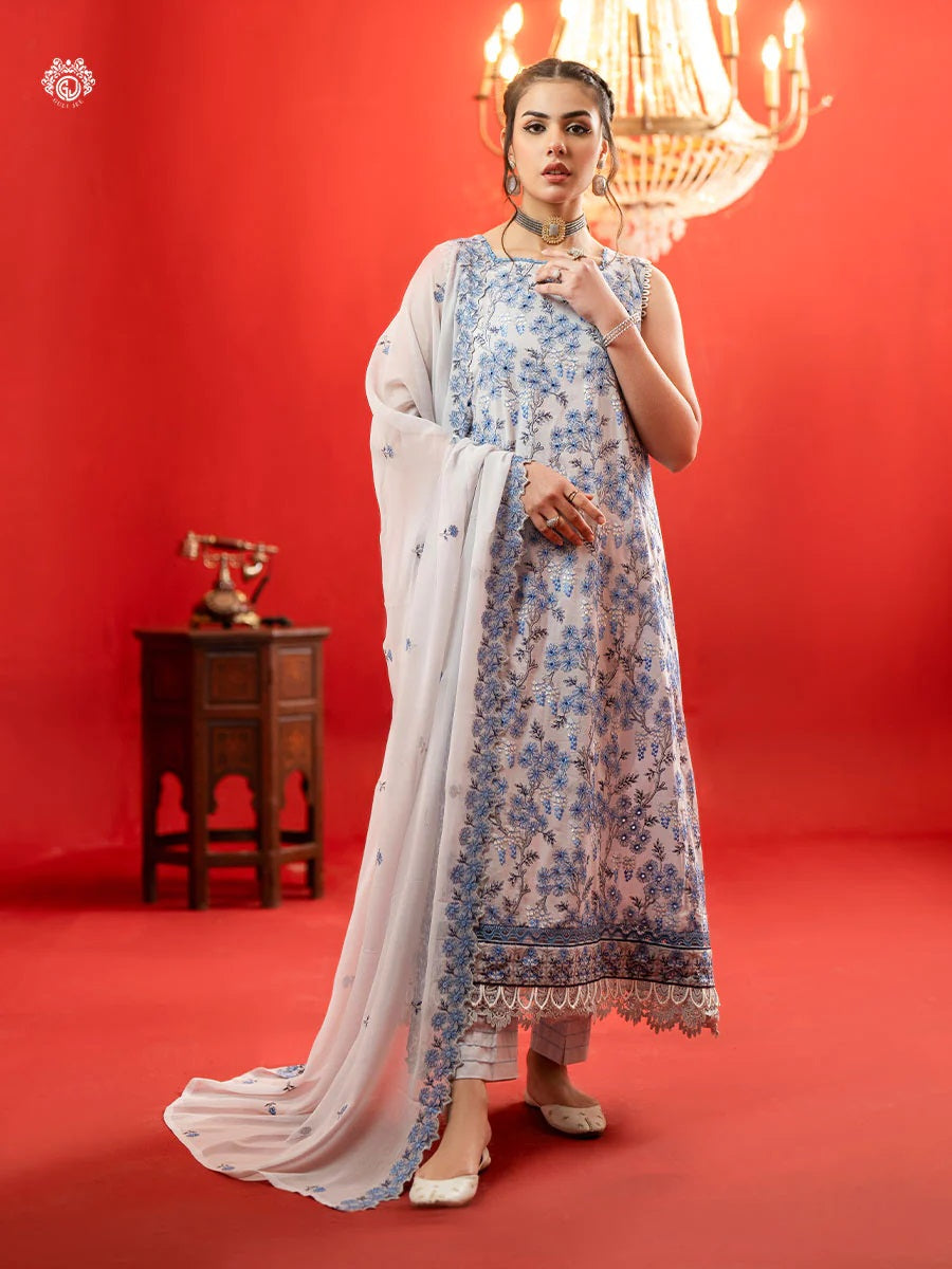 BELLA BREEZ EMBROIDERED LAWN UNSTITCHED 3 PIECE SUIT - GBB2401A4