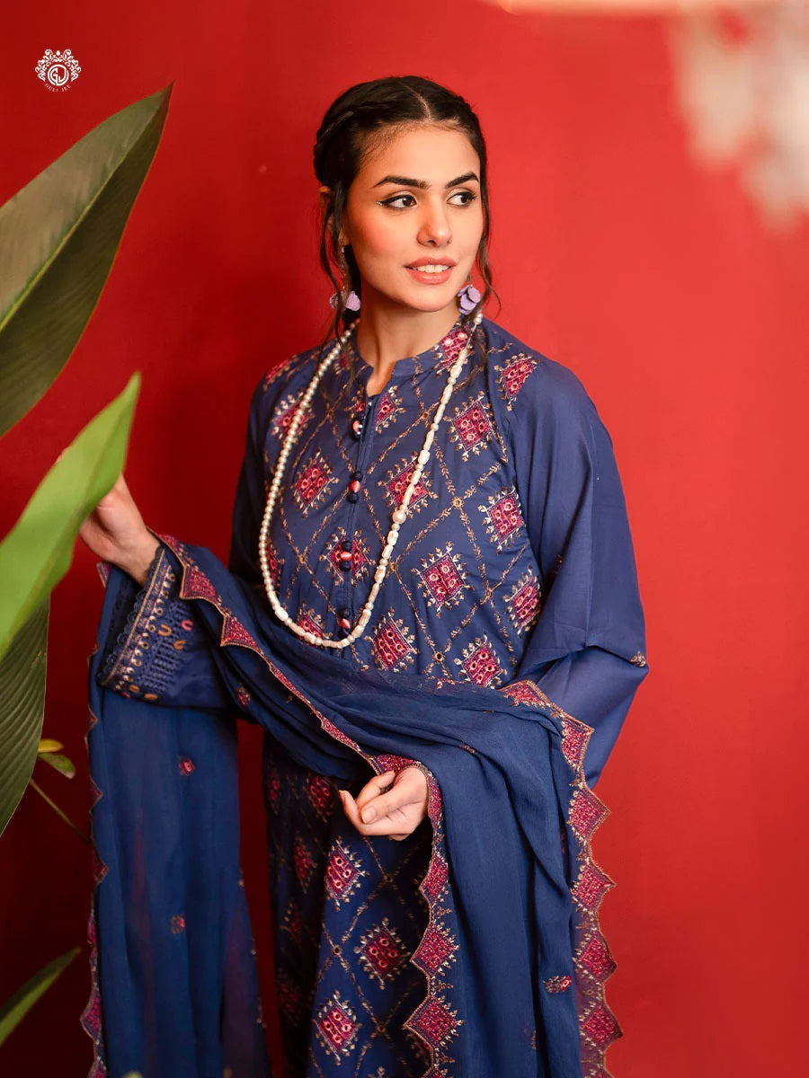 BELLA BREEZ EMBROIDERED LAWN UNSTITCHED 3 PIECE SUIT - GBB2401A7