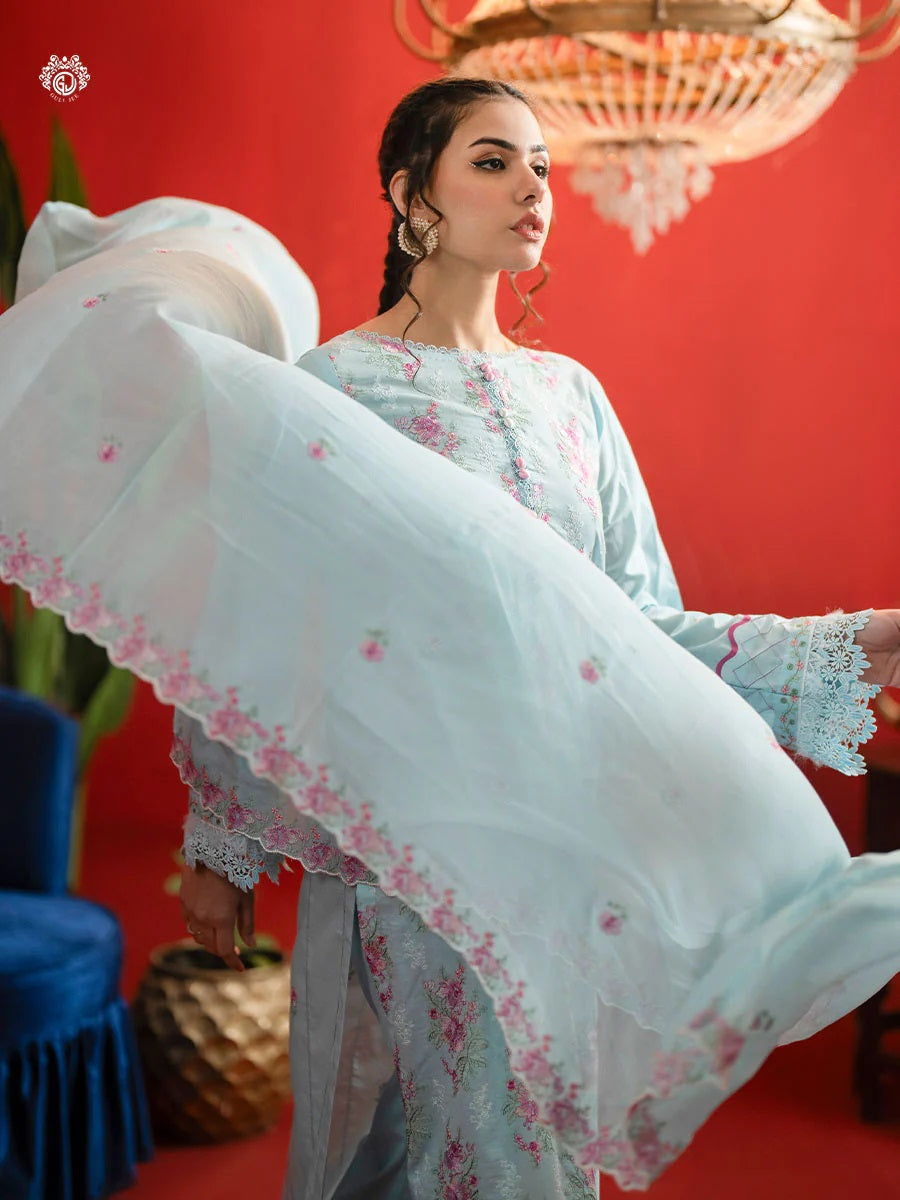 BELLA BREEZ EMBROIDERED LAWN UNSTITCHED 3 PIECE SUIT - GBB2401A9