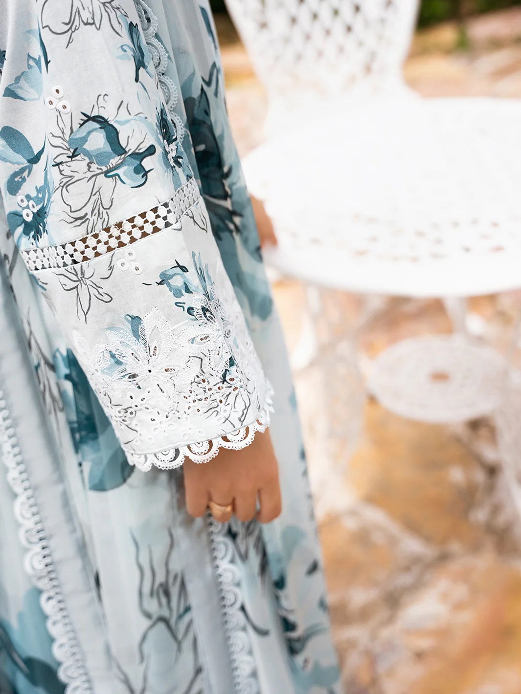 Secret Garden by Izel Embroidered Lawn 3pc Unstitched Dress - GLC-2427 BlueBell