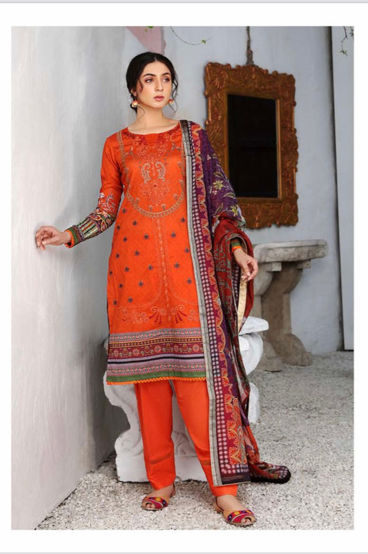 Mahajal by Gull Jee Embroidered Lawn 3 Piece Unstitched Dress - MHJ210A10a