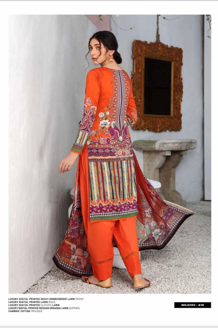 Mahajal by Gull Jee Embroidered Lawn 3 Piece Unstitched Dress - MHJ210A10a