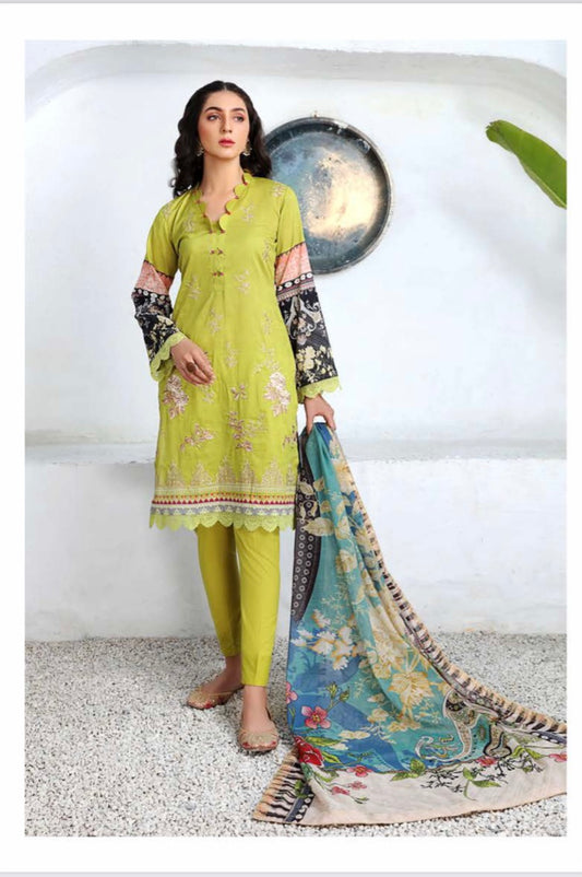 Mahajal by Gull Jee Embroidered Lawn 3 Piece Unstitched Dress - MHJ210A11