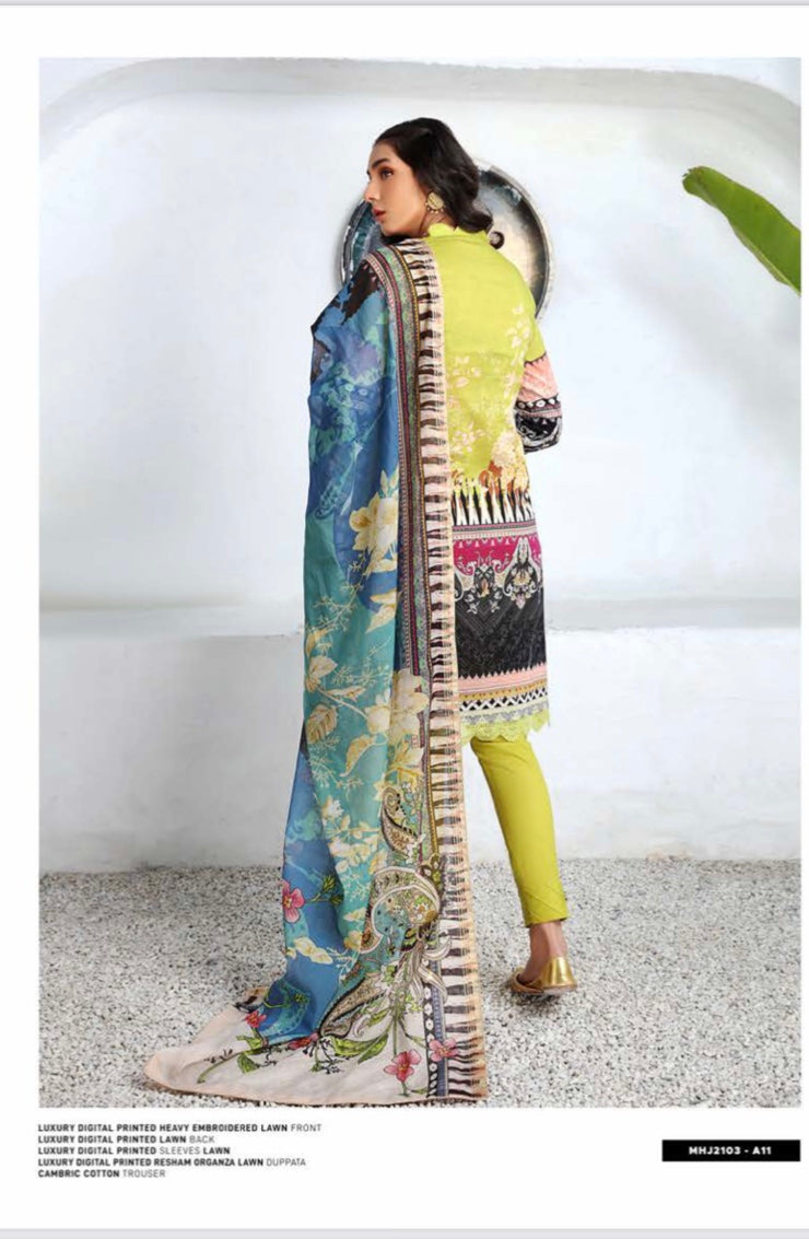 Mahajal by Gull Jee Embroidered Lawn 3 Piece Unstitched Dress - MHJ210A11
