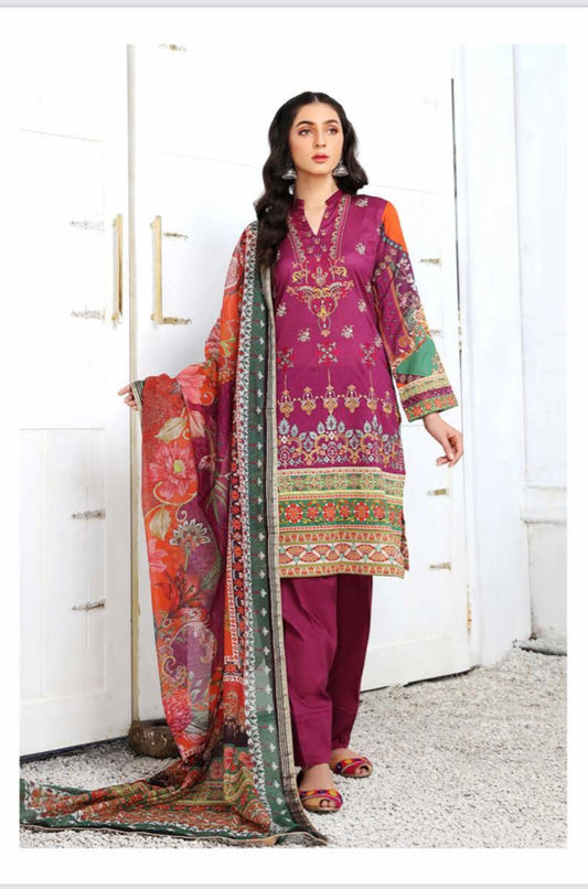 Mahajal by Gull Jee Embroidered Lawn 3 Piece Unstitched Dress - MHJ210A12