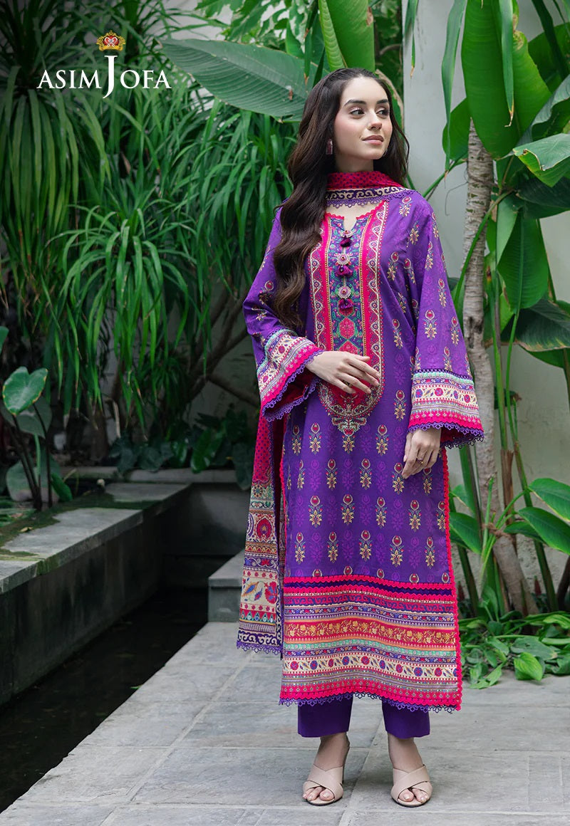 Asim Jofa Essential Printed Lawn 3 Piece Unstitched Dress - AJUUB-34 Summer Collection