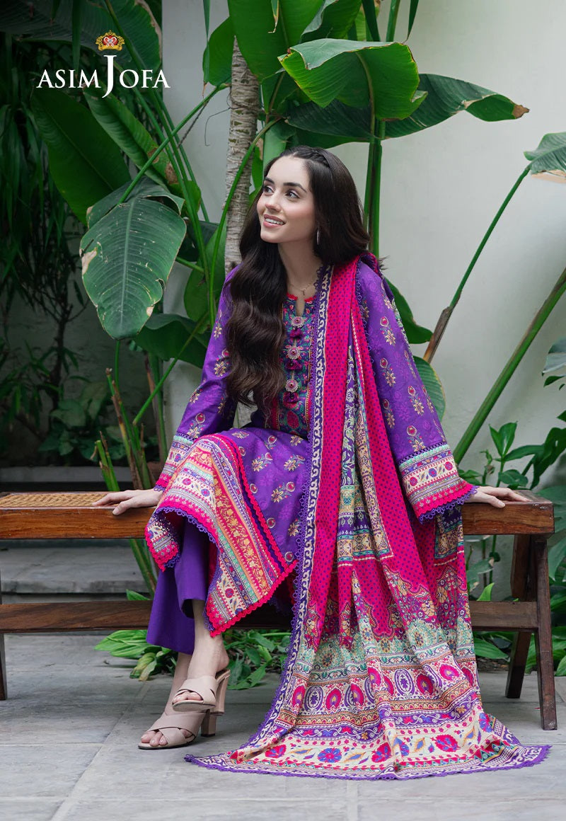 Asim Jofa Essential Printed Lawn 3 Piece Unstitched Dress - AJUUB-34 Summer Collection