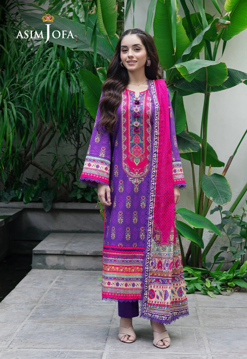 Asim Jofa Essential Printed Lawn 3 Piece Unstitched Dress - AJUUB-34 Summer Collection