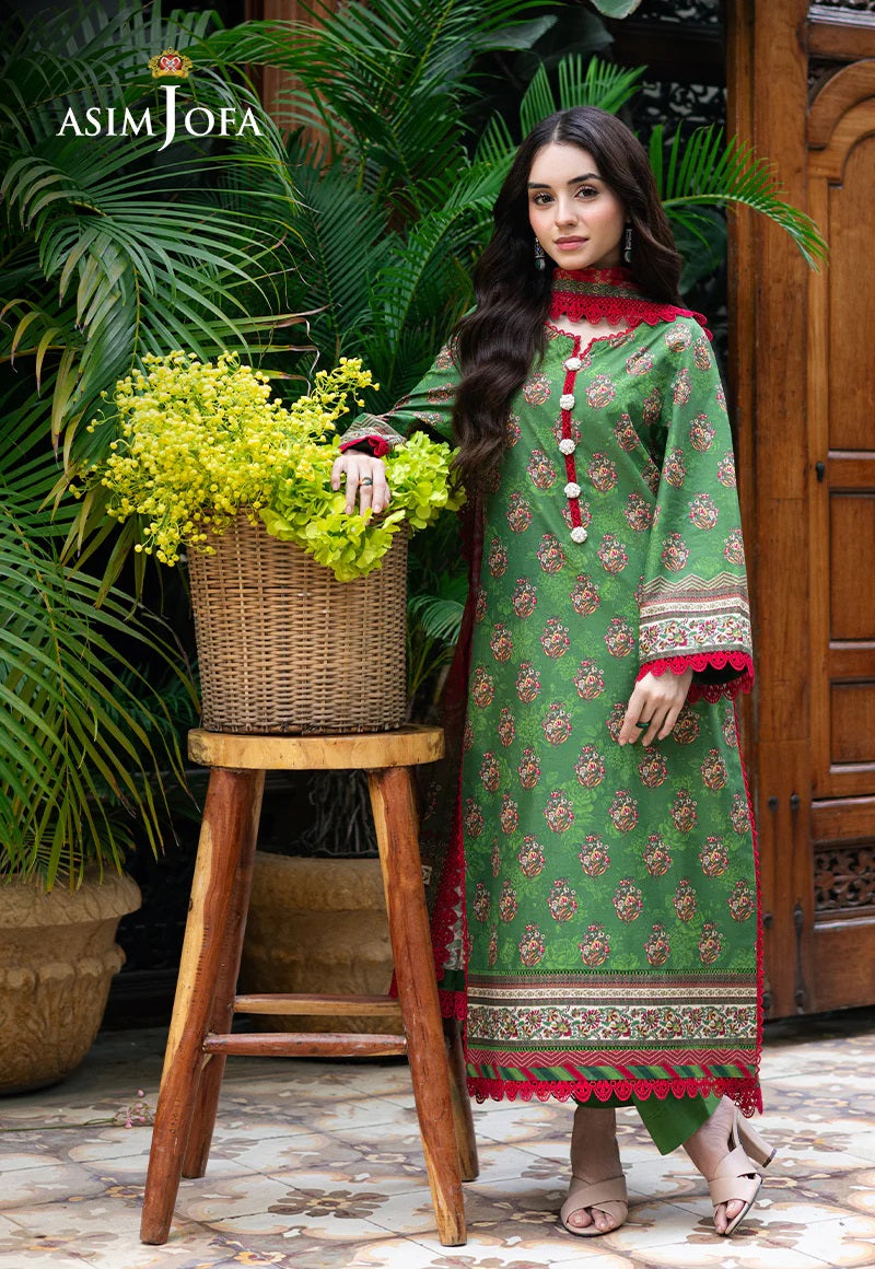 Asim Jofa Essential Printed Lawn 3 Piece Unstitched Dress - AJUUB-40