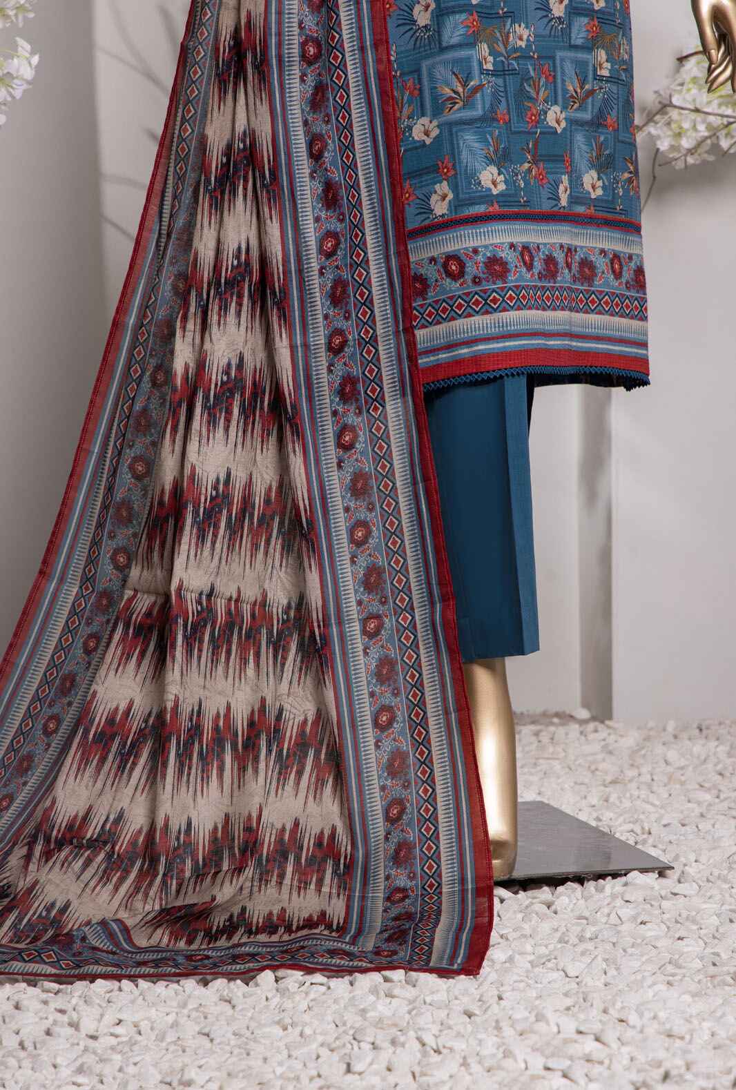 Vital by HZ Textile Printed Lawn 3 piece Unstitched Dress - VP-154