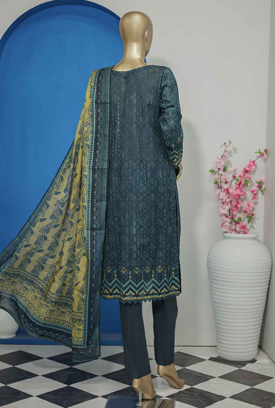 HZ Vital Digital Printed Lawn Unstitched 3 Piece Dress - VP-99