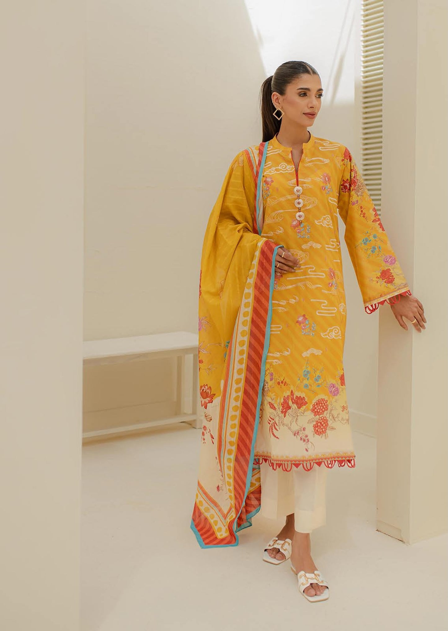 Zellbury Embroidered Lawn Unstitched 2 Piece Dress - WUS24E21172 Summer Essential