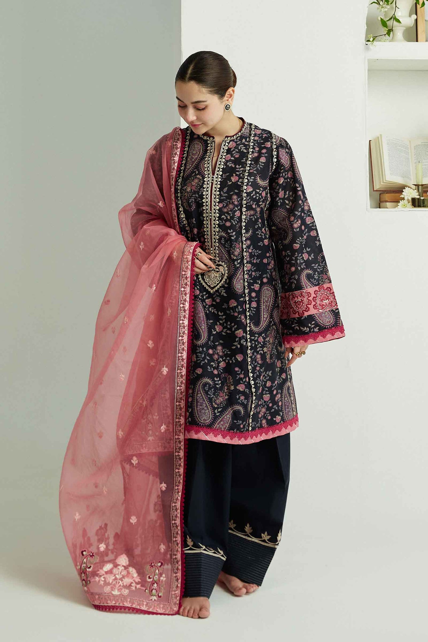 Coco by Zara Shahjahan Embroidered Lawn Suits Unstitched 3 Piece ZCE23-3B