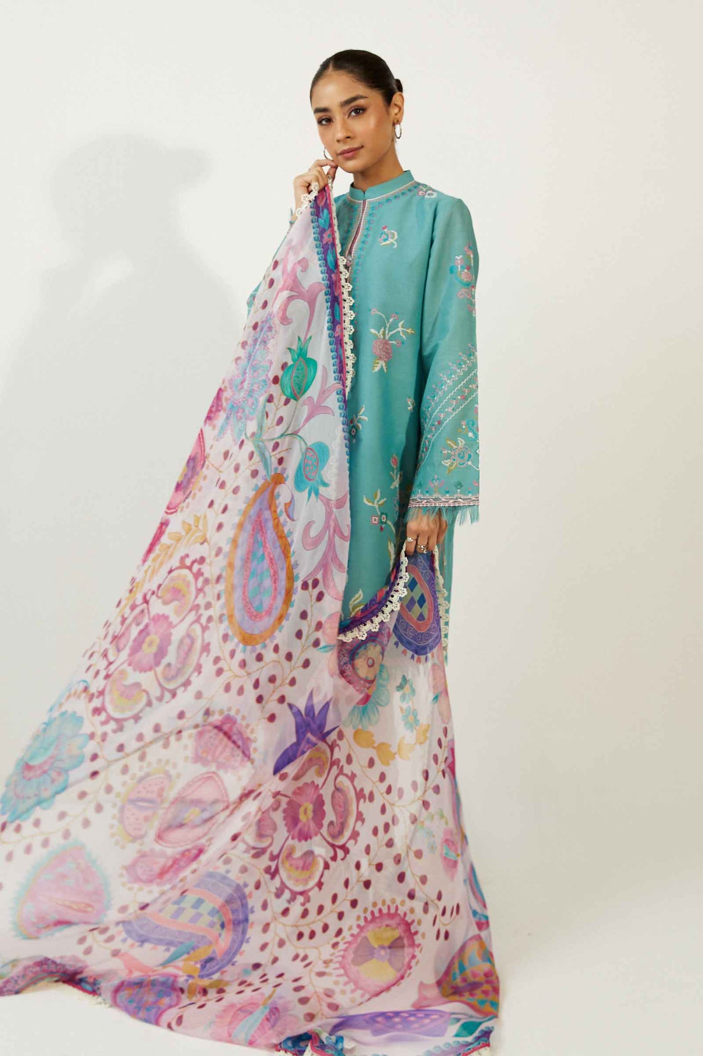 Coco by Zara Shahjahan Embroidered Lawn Suits Unstitched 3 Piece ZCE23-4B
