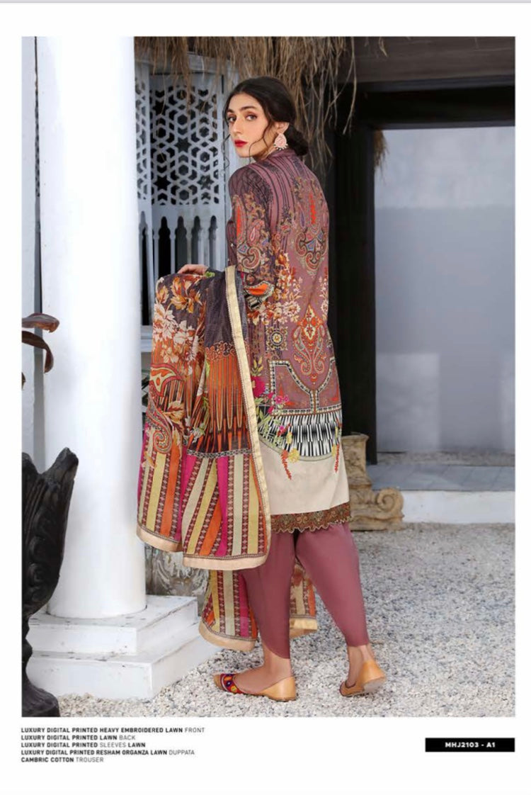 Mahajal by Gull Jee Embroidered Lawn 3 Piece Unstitched Dress - MHJ210A1