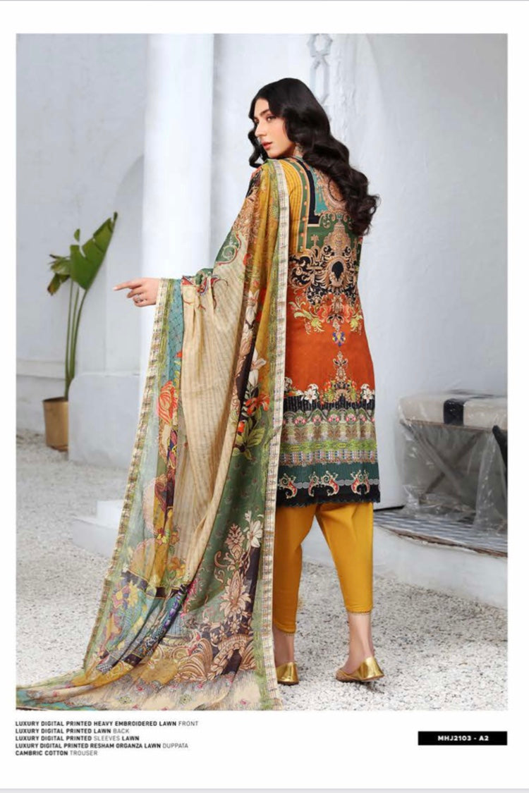 Mahajal by Gull Jee Embroidered Lawn 3 Piece Unstitched Dress - MHJ210A2