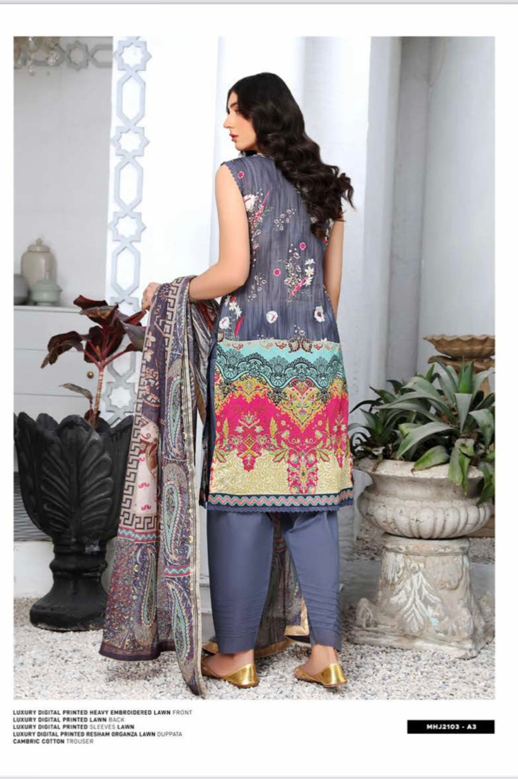 Mahajal by Gull Jee Embroidered Lawn 3 Piece Unstitched Dress - MHJ210A3