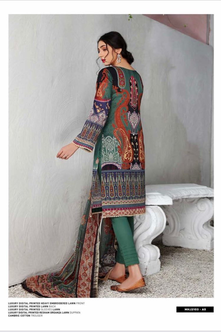 Mahajal by Gull Jee Embroidered Lawn 3 Piece Unstitched Dress - MHJ210A5
