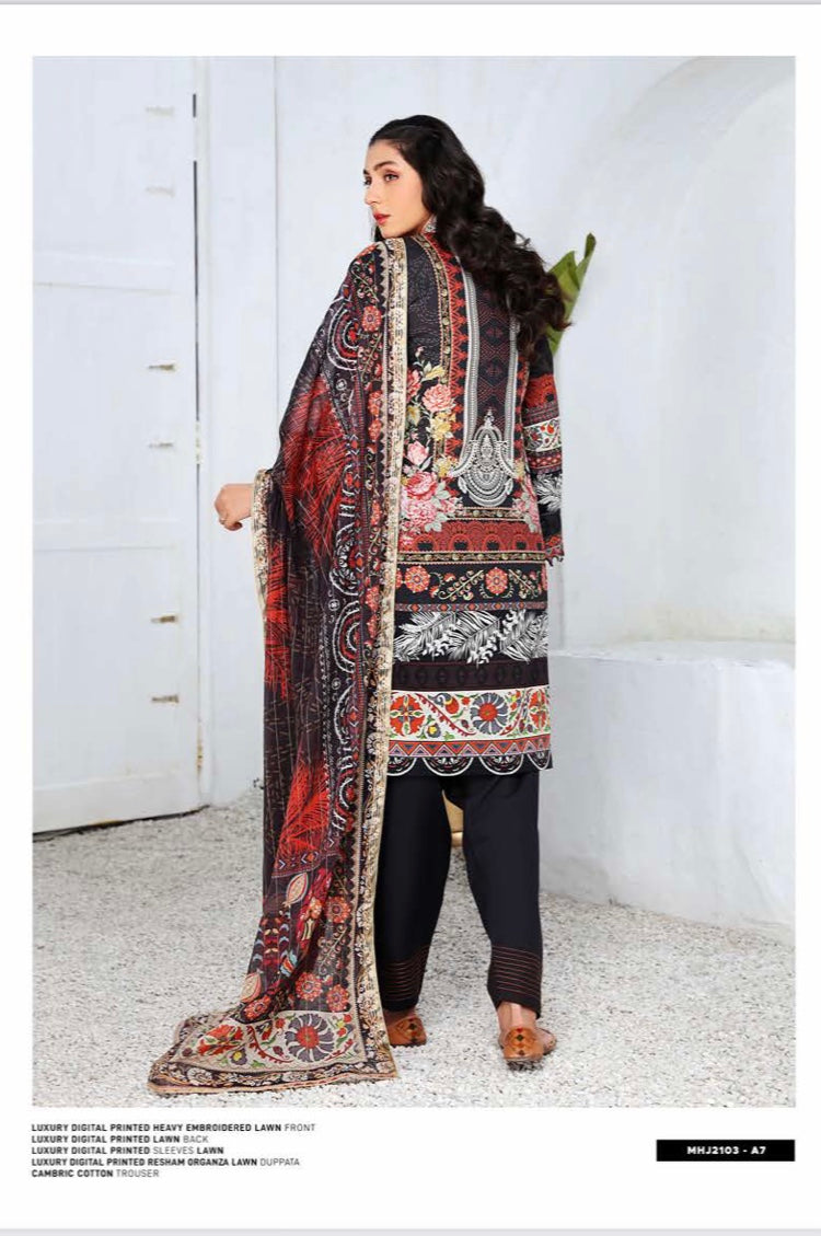 Mahajal by Gull Jee Embroidered Lawn 3 Piece Unstitched Dress - MHJ210A7