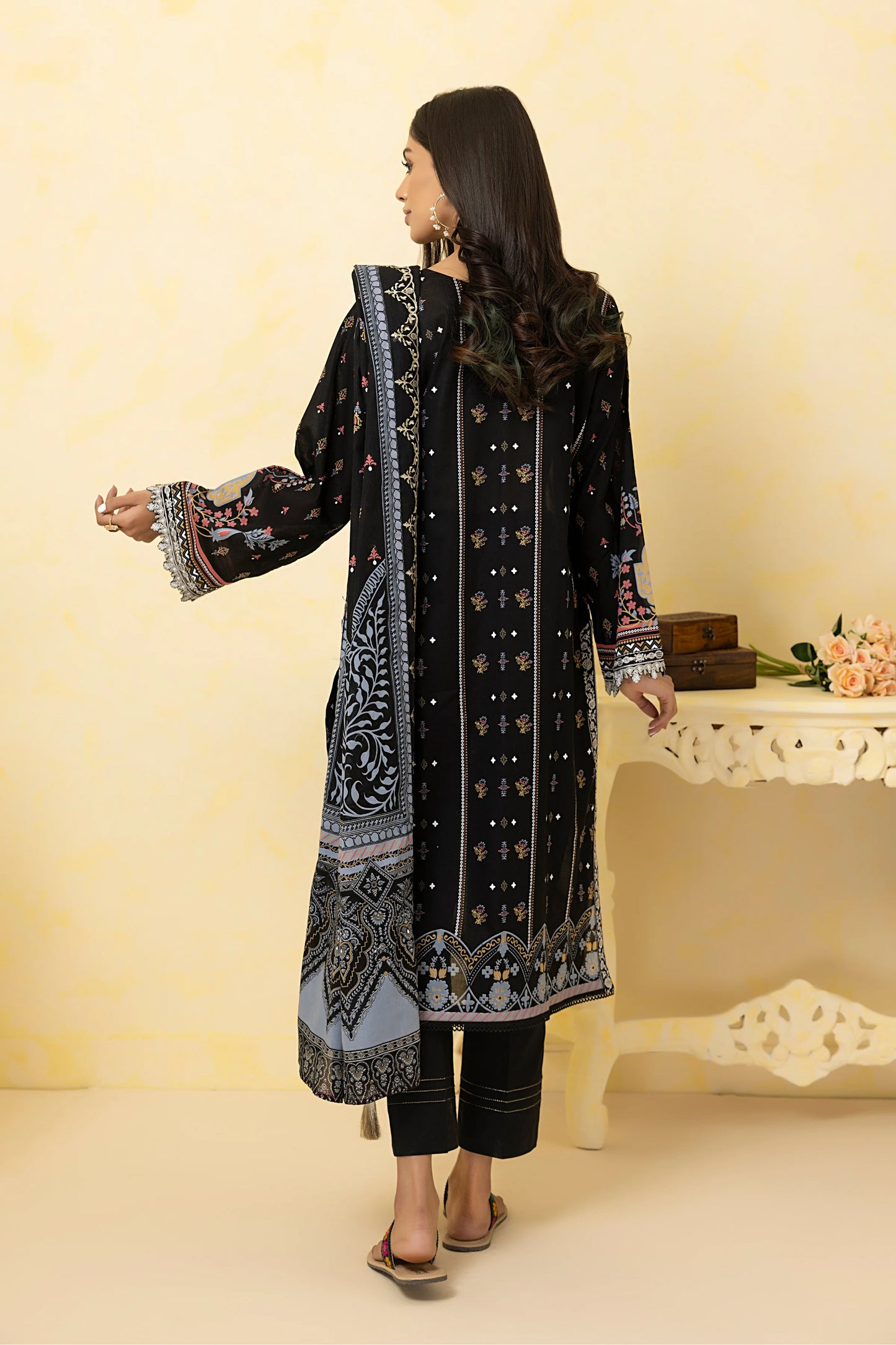 LSM Embroidered Lawn Suits With Lawn Dupatta Unstitched 3 Piece SED-SS-0009 - Summer Collection