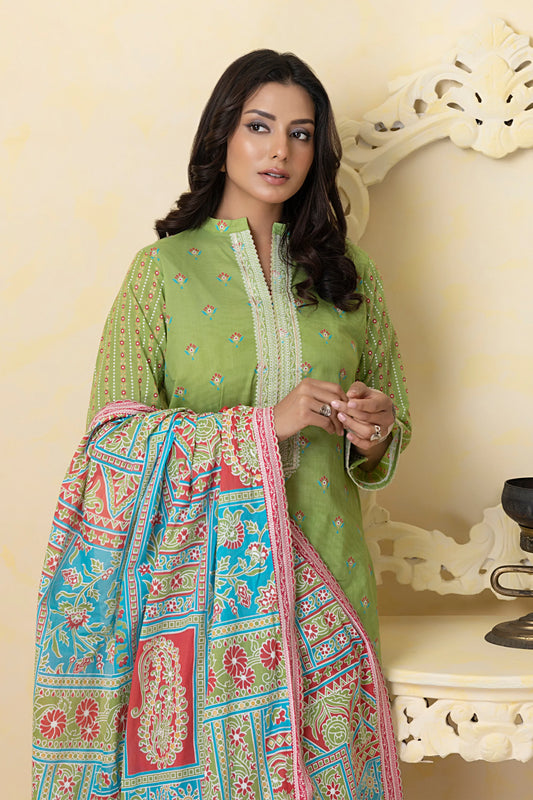 LSM Embroidered Lawn Suits With Lawn Dupatta Unstitched 3 Piece SED-SR-0076 - Summer Collection