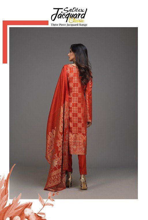 Salitex Self Jacquard Lawn Unstitched 3 Piece Suit -WK 373-B