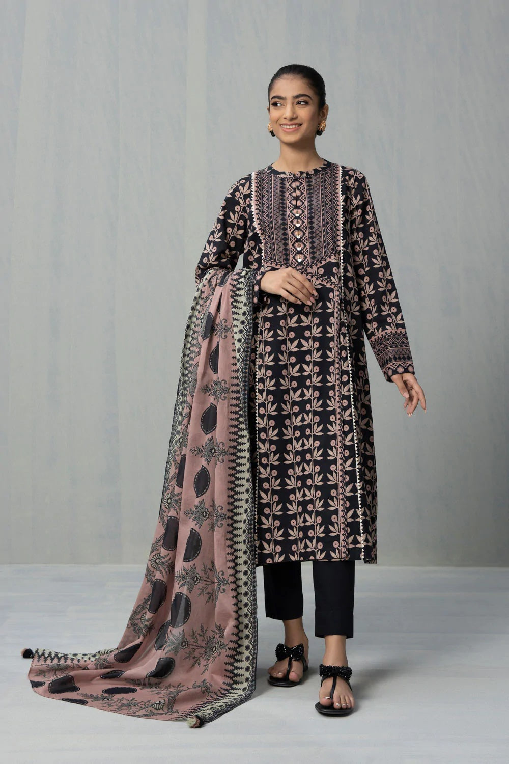 Sapphire Intermix Printed Cotton Unstitched 3 Piece Suit U3-PP22V5-2
