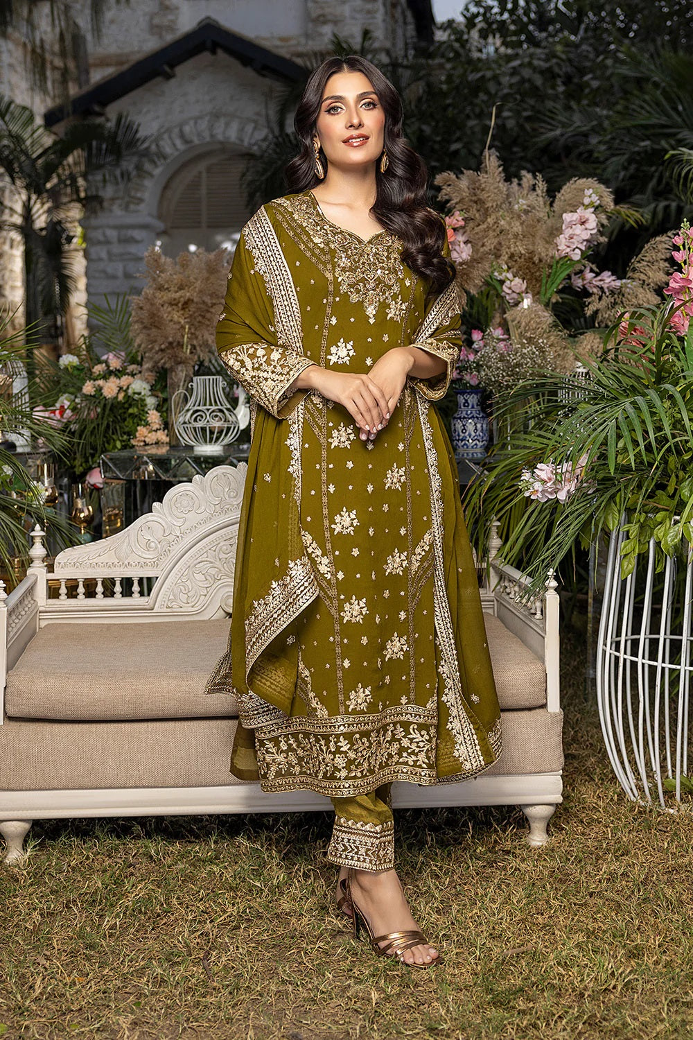 Azure Embroidered Chiffon Suits Unstitched 3 Piece AS-100 Eden Glow - Luxury Collection