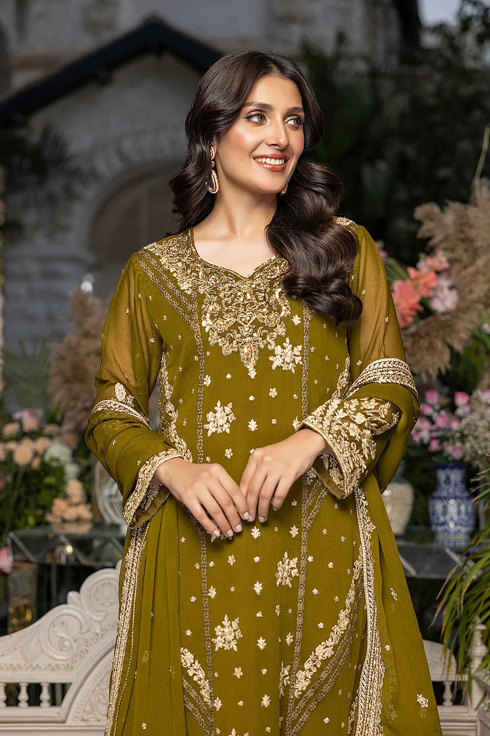 Azure Embroidered Chiffon Suits Unstitched 3 Piece AS-100 Eden Glow - Luxury Collection