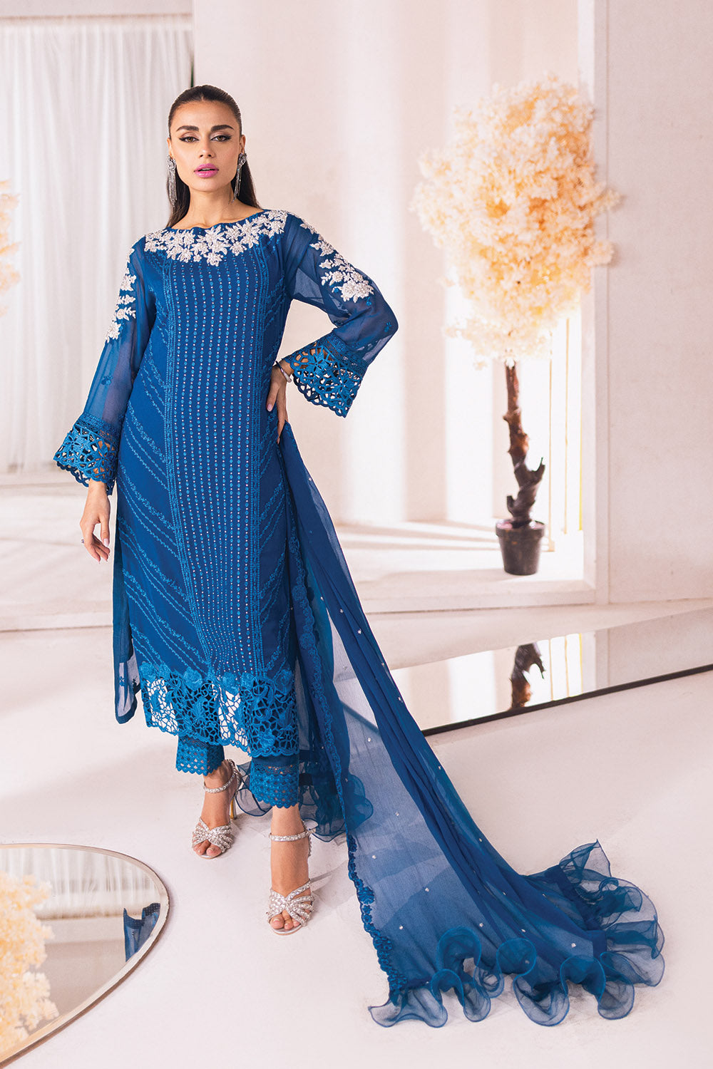 Azure Luxe Embroidered Suits Unstitched 4 Piece AZE23-101a Mystic Jewel