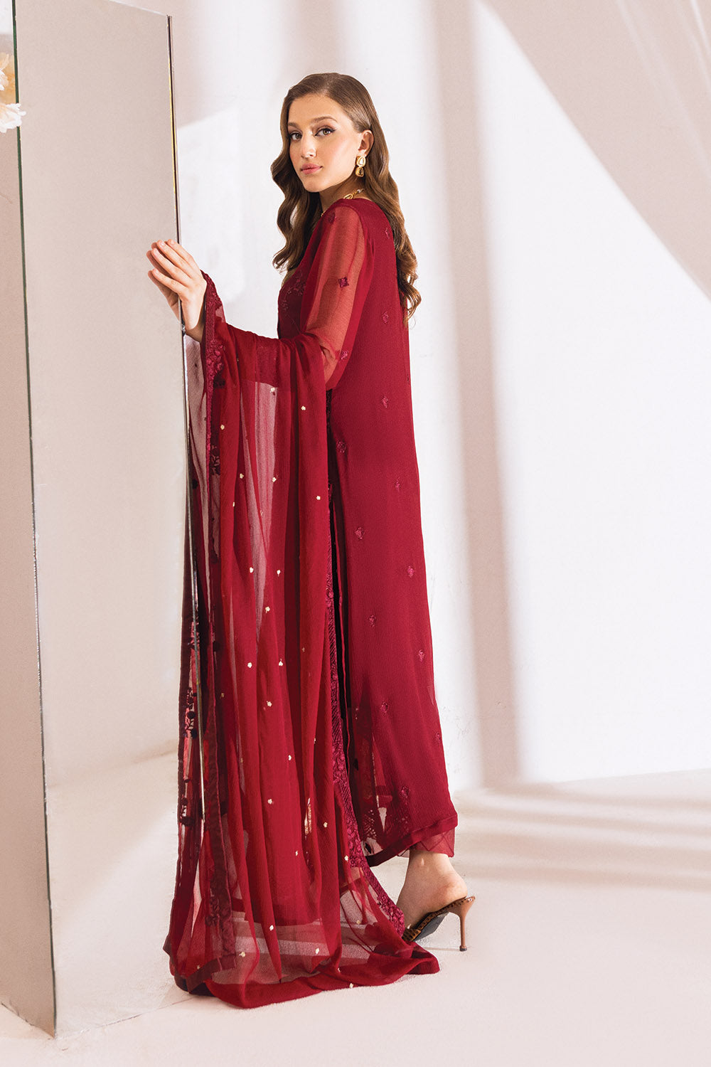Azure Luxe Embroidered Suits Unstitched 4 Piece AZE23-105a Tempting Berry