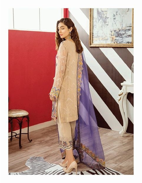 Iznik Luxury Embroidered Chiffon 3 piece Unstitched Dress - 10 Reed Yellow