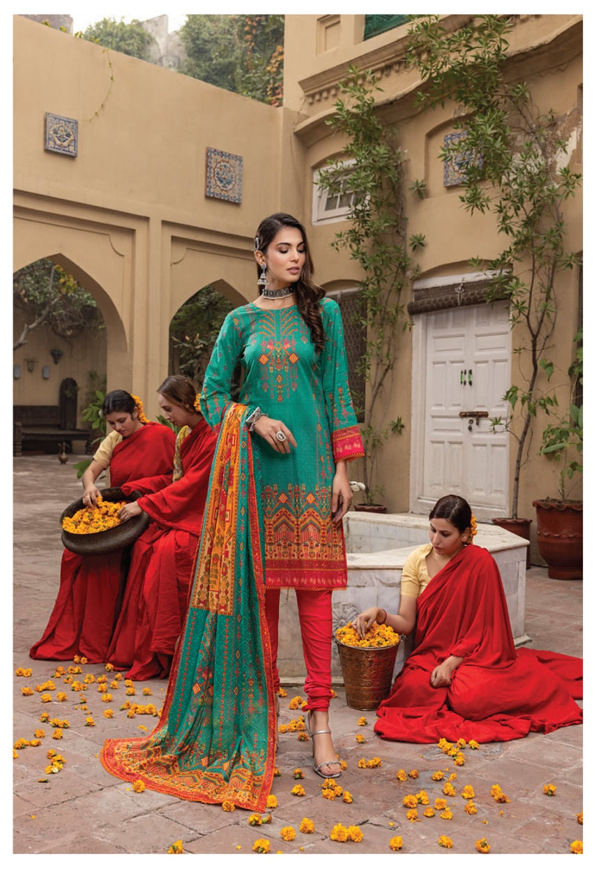 Salina By Regalia Textiles Printed Lawn Suits Unstitched 3 Piece - D 10 - Summer Collection