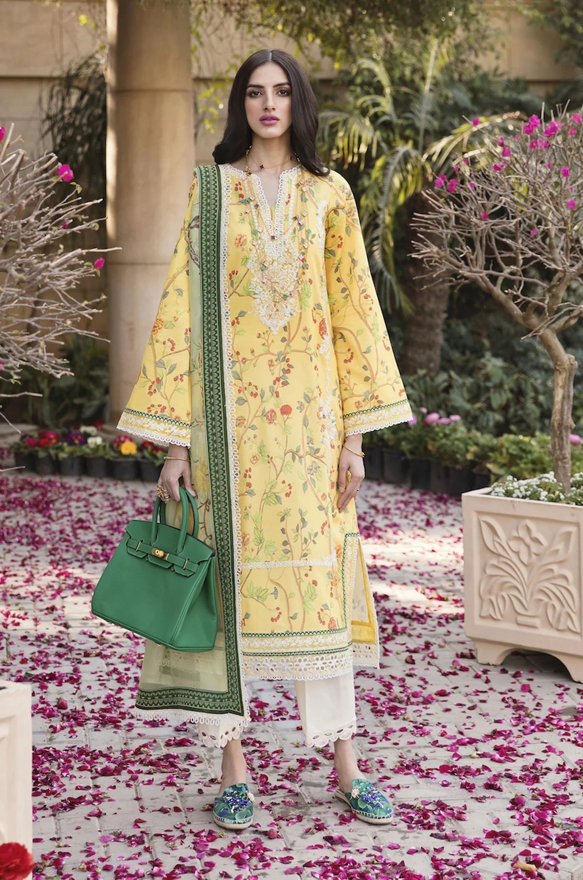 Sable Vogue Embroidered Lawn Suits Unstitched 3 Piece SL-10-23-V1 AILEEN - Luxury Collection