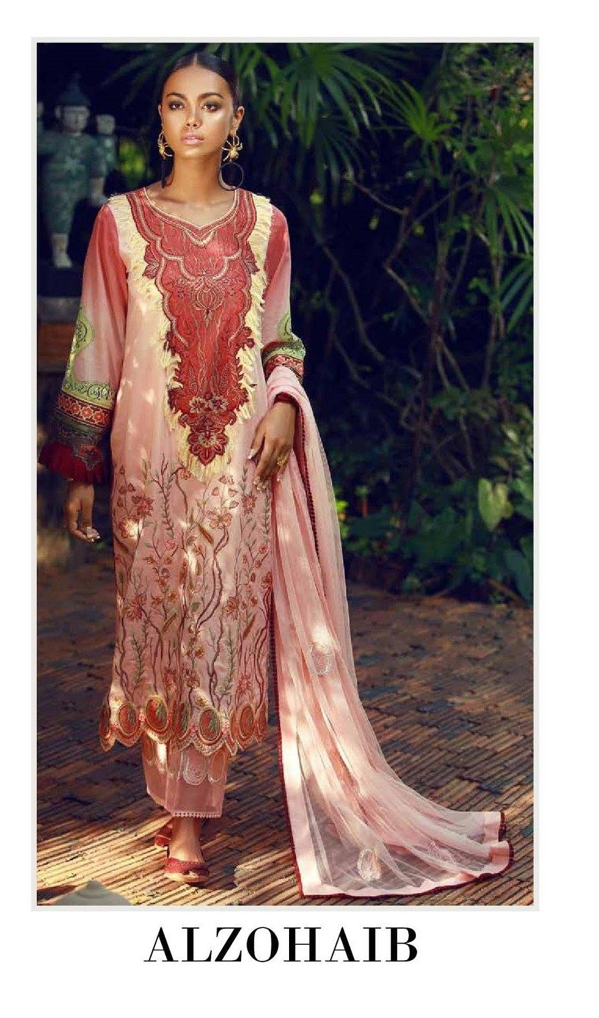 Tena Durrani Embroidered Lawn Unstitched 3 Piece Suit - 10 Morrocon Mint - Eid ul Azha Collection