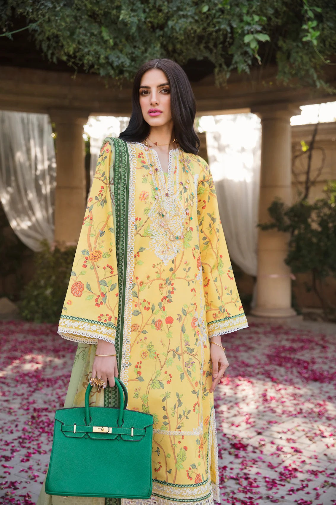 Sable Vogue Embroidered Lawn Suits Unstitched 3 Piece SL-10-23-V1 AILEEN - Luxury Collection