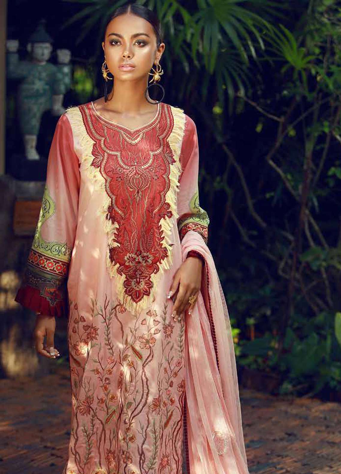 Tena Durrani Embroidered Lawn Unstitched 3 Piece Suit - 10 Morrocon Mint - Eid ul Azha Collection