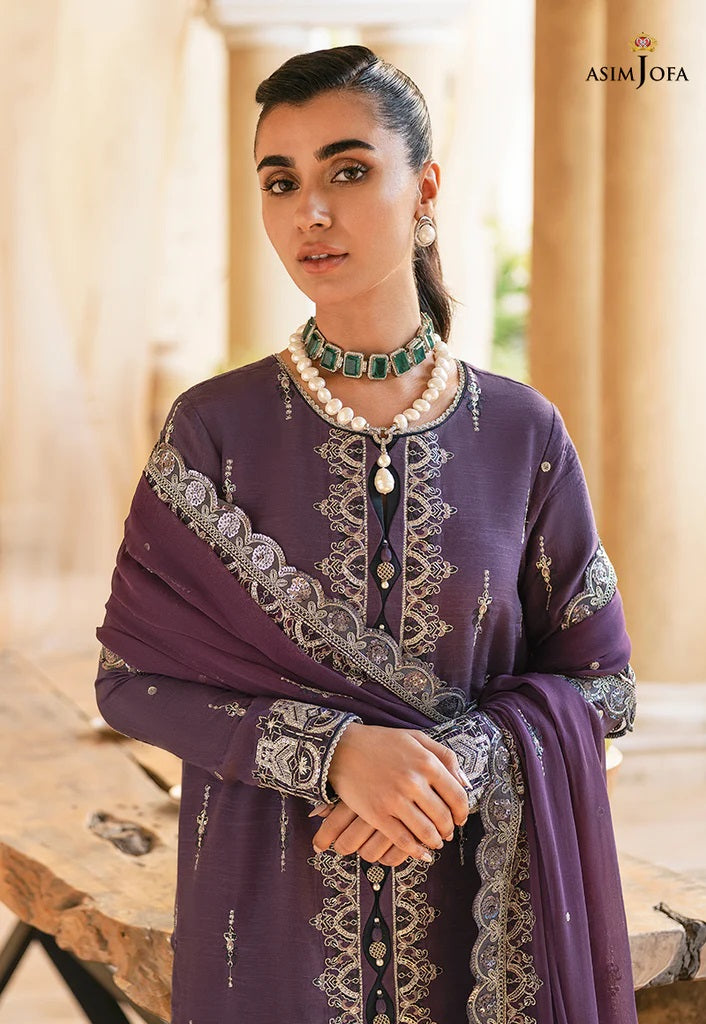 Mehr o Mah by Asim Jofa Festive Embroidered 3pc Unstitched Suit AJM-10