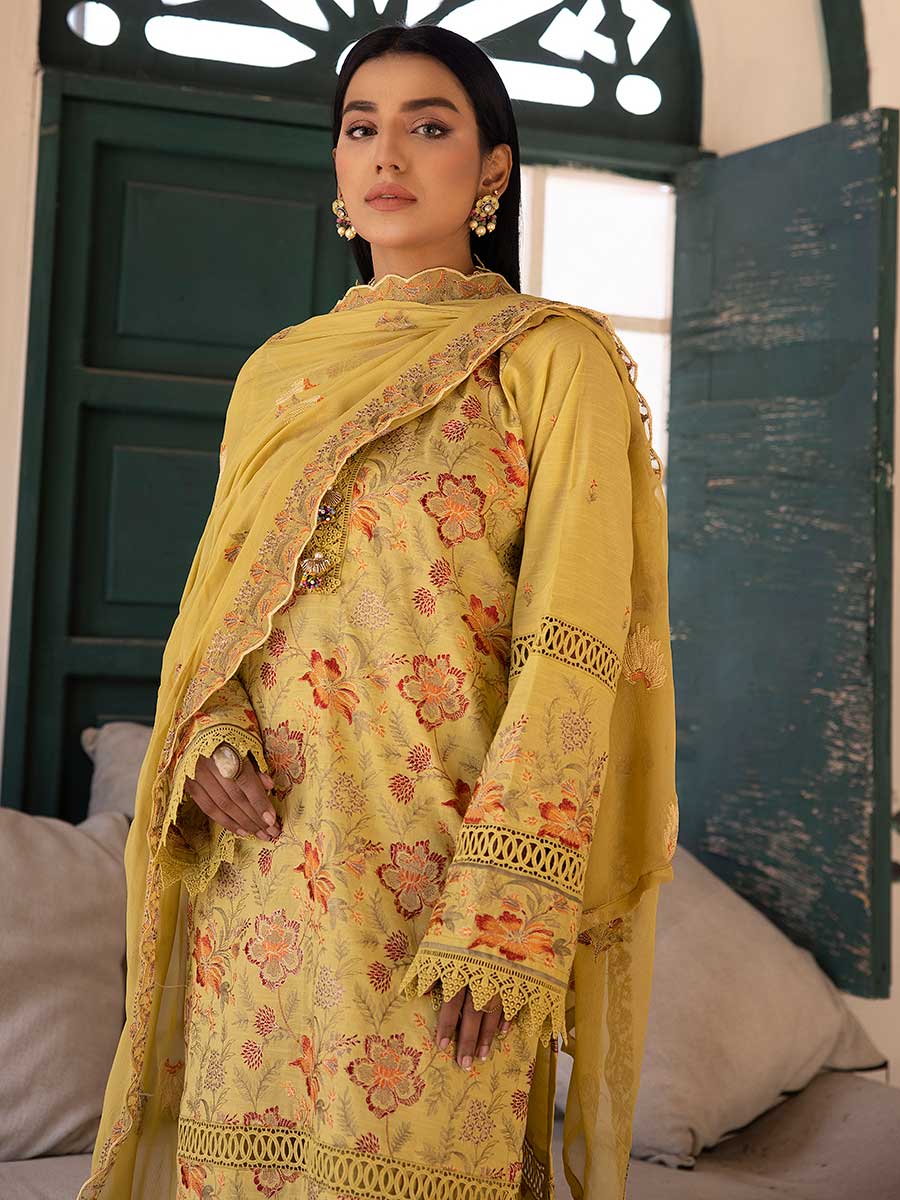Majestic Embroidered Lawn Dress Unstitched 3pc D-10