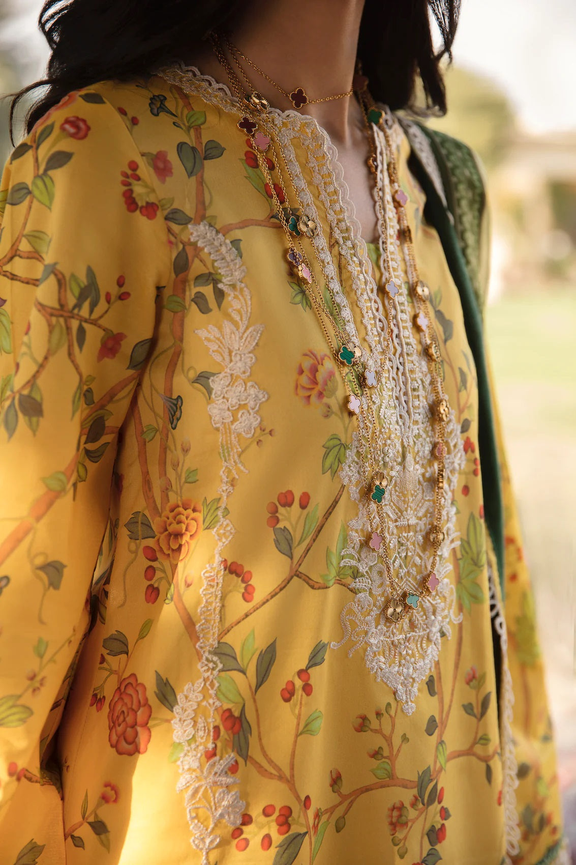 Sable Vogue Embroidered Lawn Suits Unstitched 3 Piece SL-10-23-V1 AILEEN - Luxury Collection