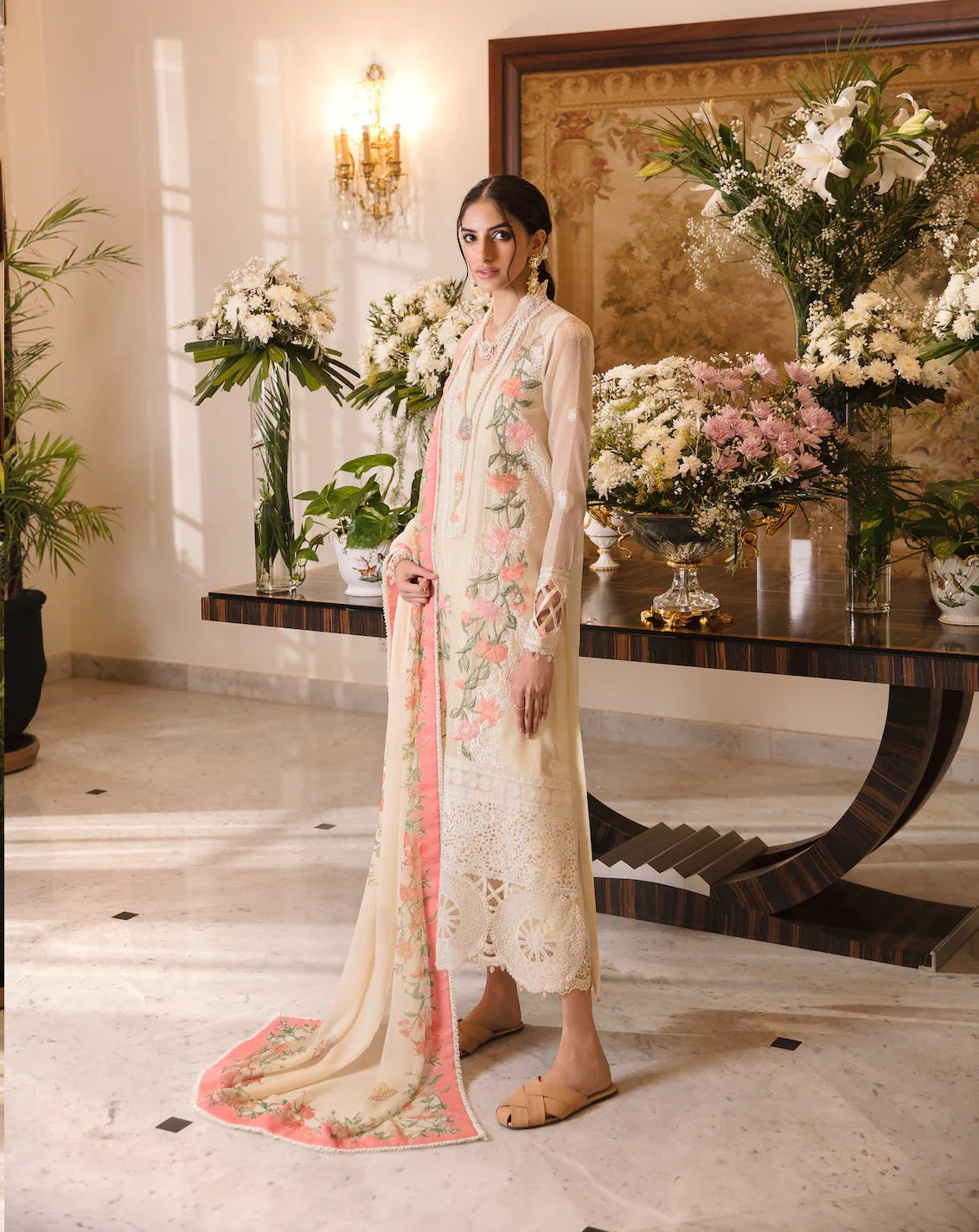 Sable Vogue Embroidered Lawn Suits Unstitched 3 Piece SL-11-23-V1 YARA - Luxury Collection