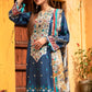Jahanara Embroidered Lawn Suits Unstitched 3 Piece J16-11 Midnight Blue